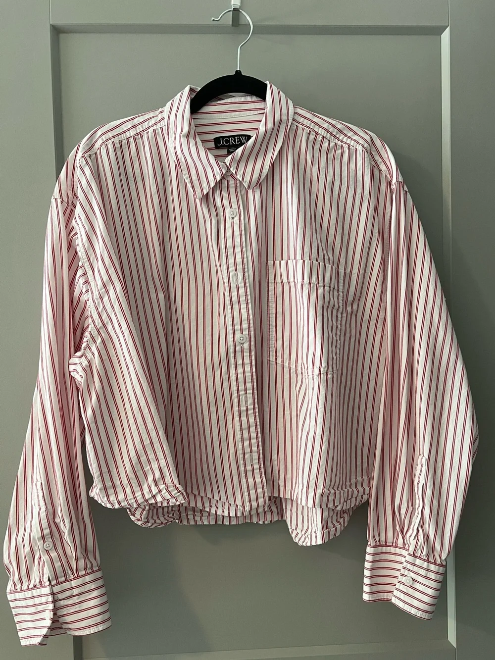 J. Crew cropped Etienne Striped Button-Up Shirt - Wms XL